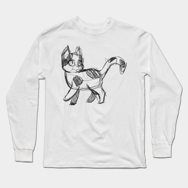 Doodle BLEP CAT Long Sleeve T-Shirt by Angsty-angst